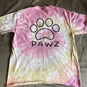 Pawz large pastel tie dye short sleeve shirt